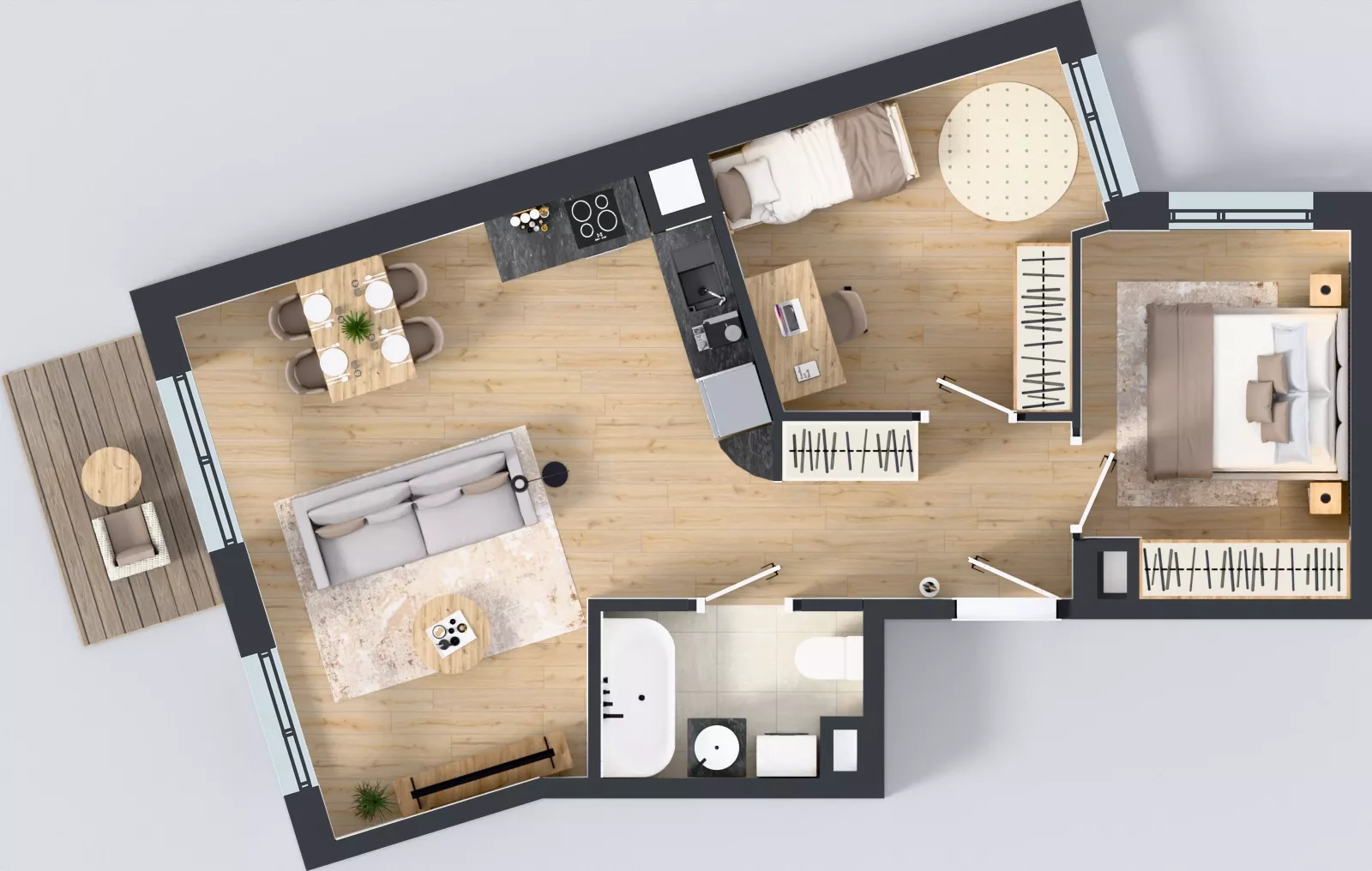 3 pokoje, mieszkanie 55,13 m², piętro 3, oferta nr 117, Panarea, Warszawa, Ursus, ul. Ryżowa