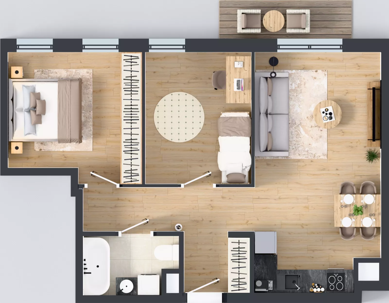 3 pokoje, mieszkanie 58,08 m², piętro 4, oferta nr 14, Panarea, Warszawa, Ursus, ul. Ryżowa