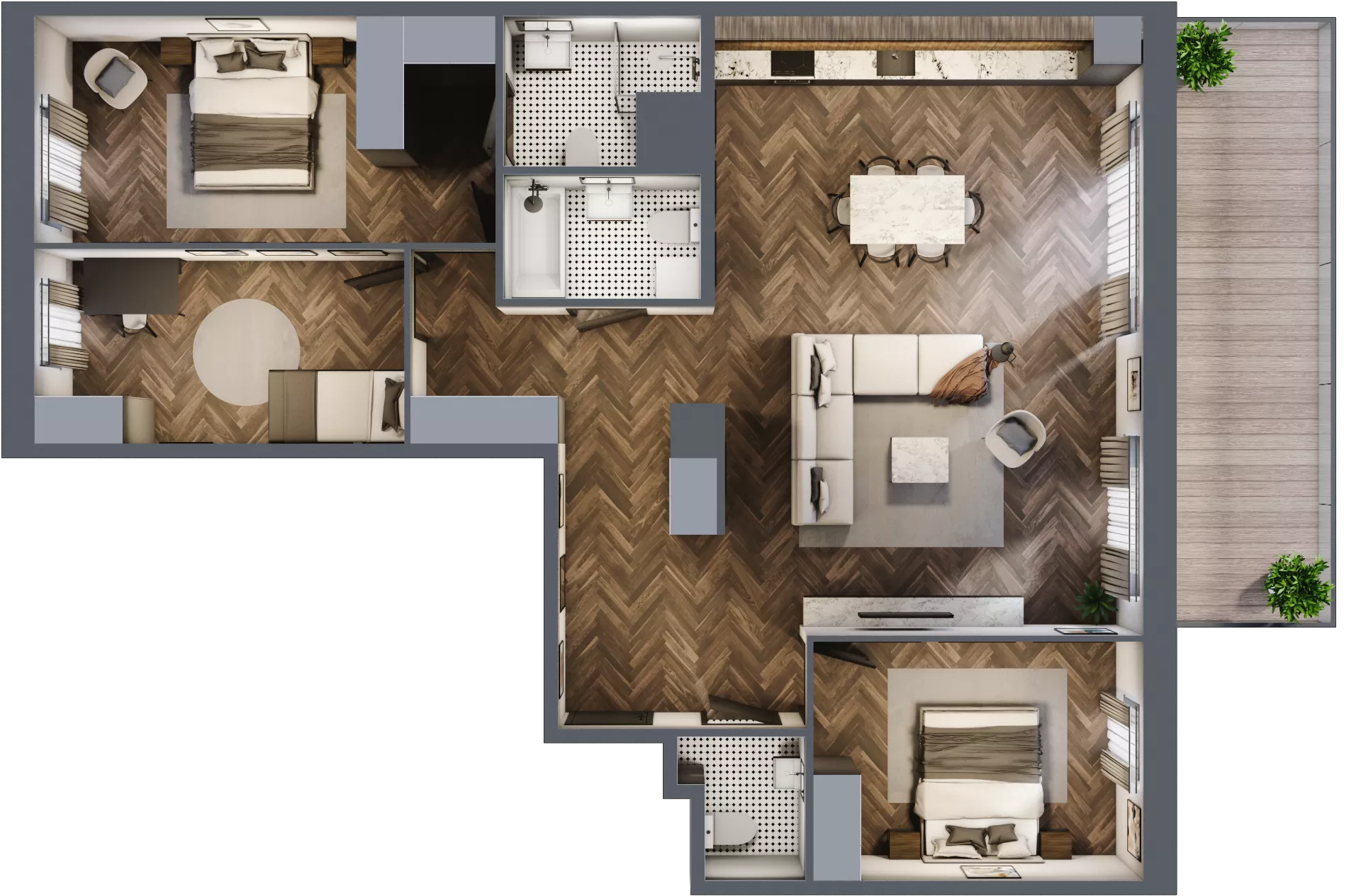 4 pokoje, mieszkanie 106,99 m², piętro 7, oferta nr E.7M06, Nowa Wałowa, Gdańsk, Śródmieście, ul. Stępkarska / Wiosna Ludów