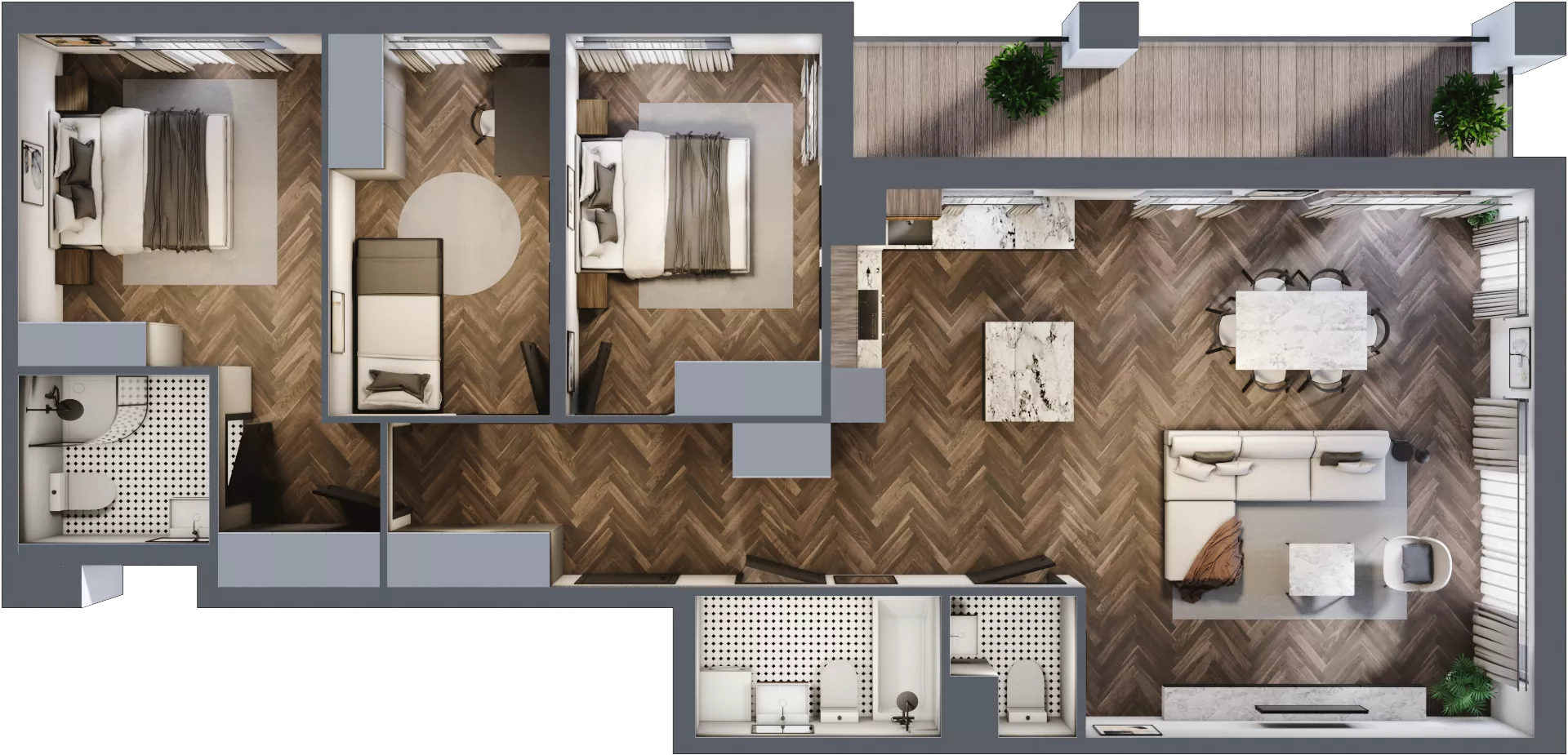 4 pokoje, mieszkanie 97,43 m², piętro 5, oferta nr E.5M25, Nowa Wałowa, Gdańsk, Śródmieście, ul. Stępkarska / Wiosna Ludów