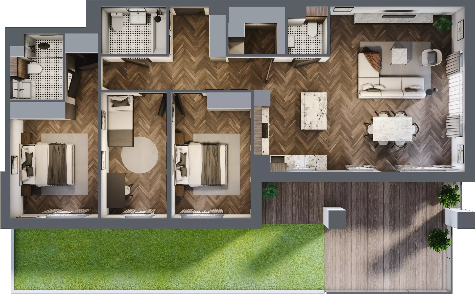 4 pokoje, mieszkanie 106,55 m², piętro 1, oferta nr E.1M18, Nowa Wałowa, Gdańsk, Śródmieście, ul. Stępkarska / Wiosna Ludów