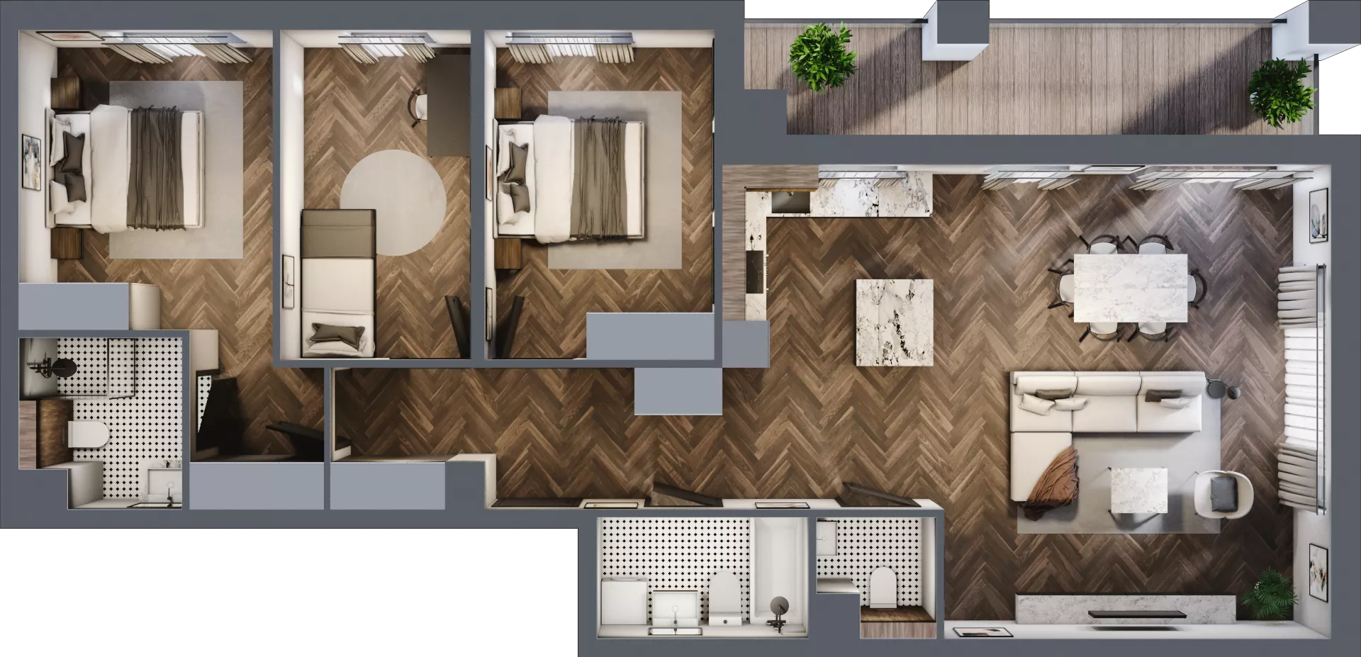4 pokoje, mieszkanie 98,36 m², piętro 4, oferta nr E.4M17, Nowa Wałowa, Gdańsk, Śródmieście, ul. Stępkarska / Wiosna Ludów