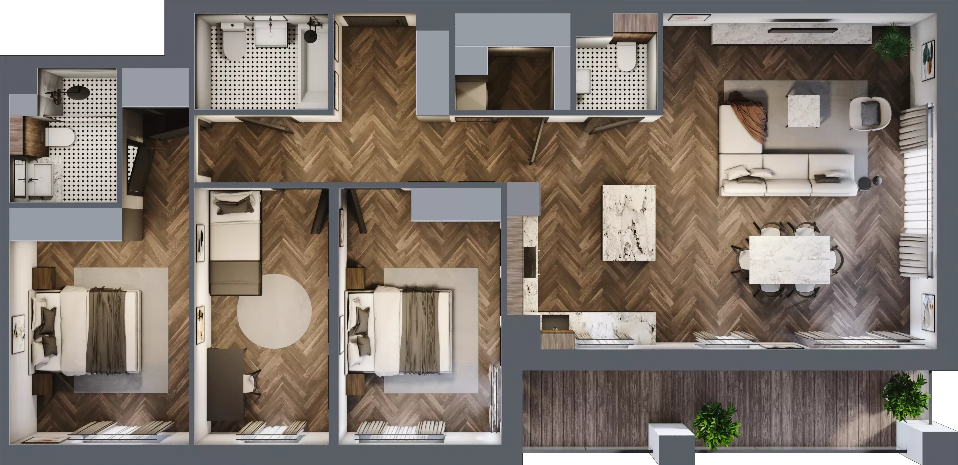 4 pokoje, mieszkanie 106,55 m², piętro 3, oferta nr E.3M18, Nowa Wałowa, Gdańsk, Śródmieście, ul. Stępkarska / Wiosna Ludów