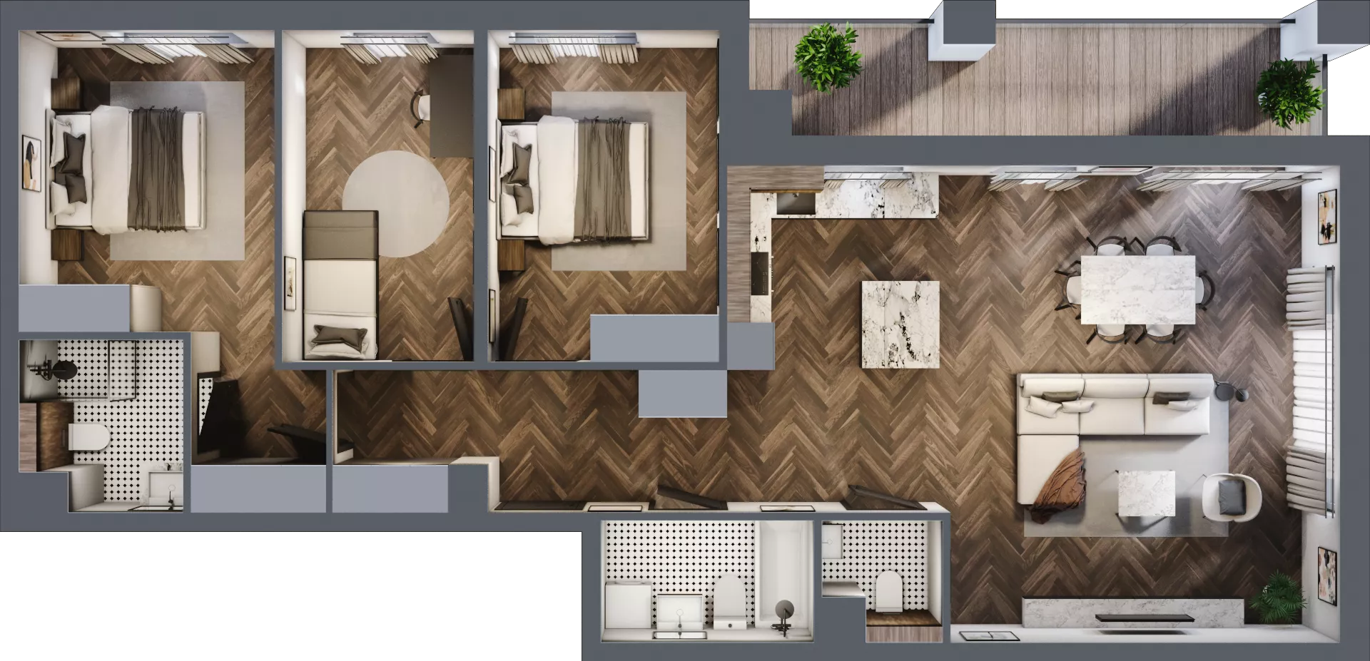 4 pokoje, mieszkanie 98,40 m², piętro 2, oferta nr E.2M17, Nowa Wałowa, Gdańsk, Śródmieście, ul. Stępkarska / Wiosna Ludów