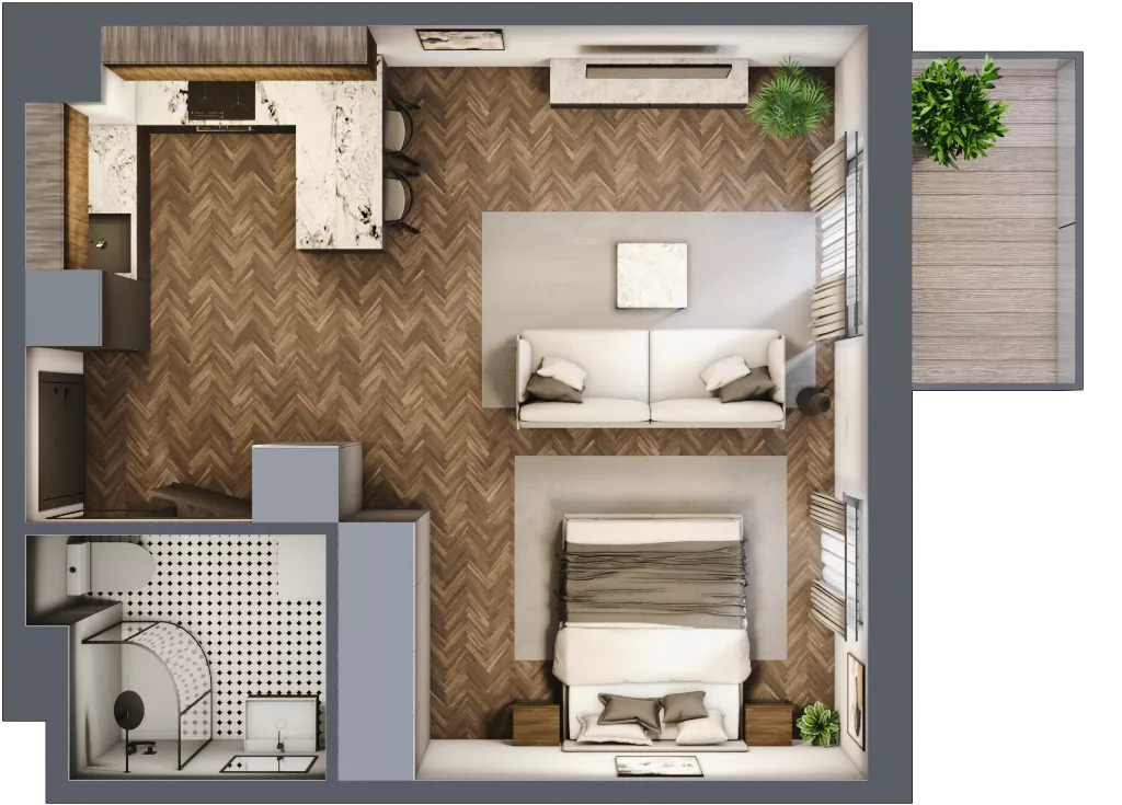 1 pokój, mieszkanie 37,74 m², piętro 6, oferta nr E.6M23, Nowa Wałowa, Gdańsk, Śródmieście, ul. Stępkarska / Wiosna Ludów