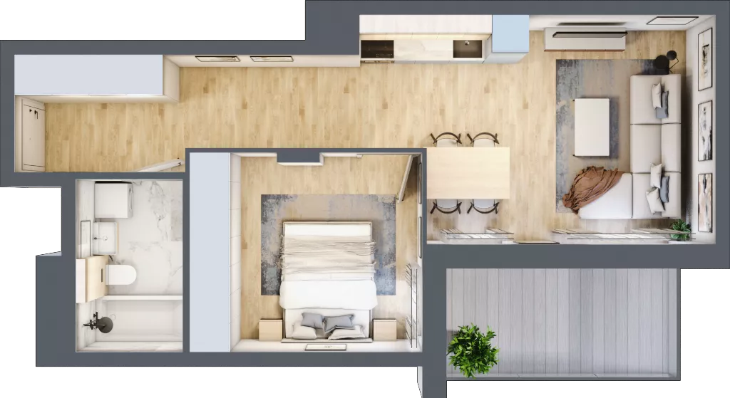 2 pokoje, mieszkanie 46,60 m², piętro 3, oferta nr 1_37, Ogrody Wiślane VI, Warszawa, Białołęka, Tarchomin, ul. Aluzyjna 12