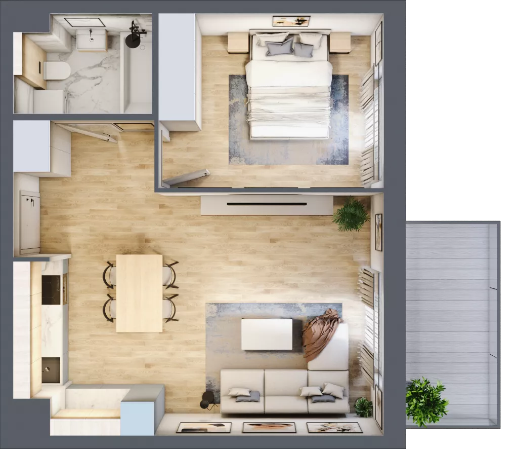 2 pokoje, mieszkanie 48,59 m², piętro 1, oferta nr 1_16, Ogrody Wiślane VI, Warszawa, Białołęka, Tarchomin, ul. Aluzyjna 12
