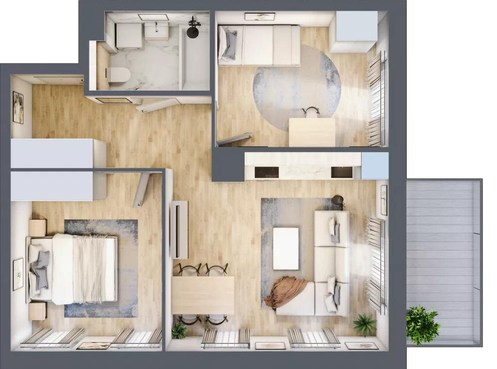 3 pokoje, mieszkanie 58,99 m², piętro 3, oferta nr 1_41, Ogrody Wiślane VI, Warszawa, Białołęka, Tarchomin, ul. Aluzyjna 12
