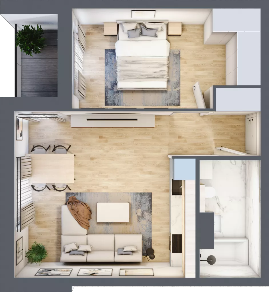 2 pokoje, mieszkanie 45,91 m², piętro 1, oferta nr 1_19, Ogrody Wiślane VI, Warszawa, Białołęka, Tarchomin, ul. Aluzyjna 12