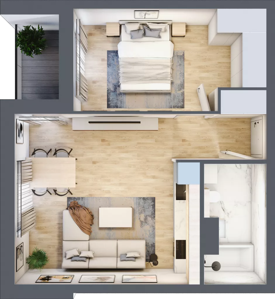 2 pokoje, mieszkanie 45,91 m², piętro 1, oferta nr 1_20, Ogrody Wiślane VI, Warszawa, Białołęka, Tarchomin, ul. Aluzyjna 12