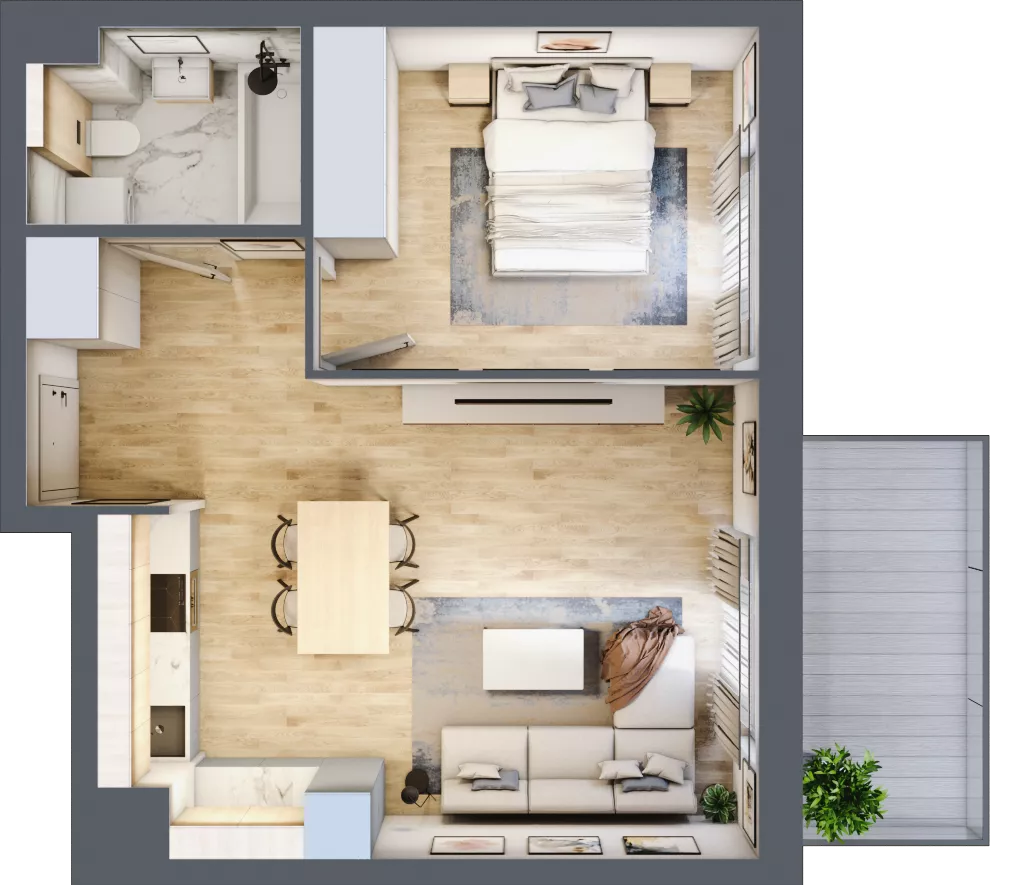 2 pokoje, mieszkanie 46,52 m², piętro 3, oferta nr 1_39, Ogrody Wiślane VI, Warszawa, Białołęka, Tarchomin, ul. Aluzyjna 12