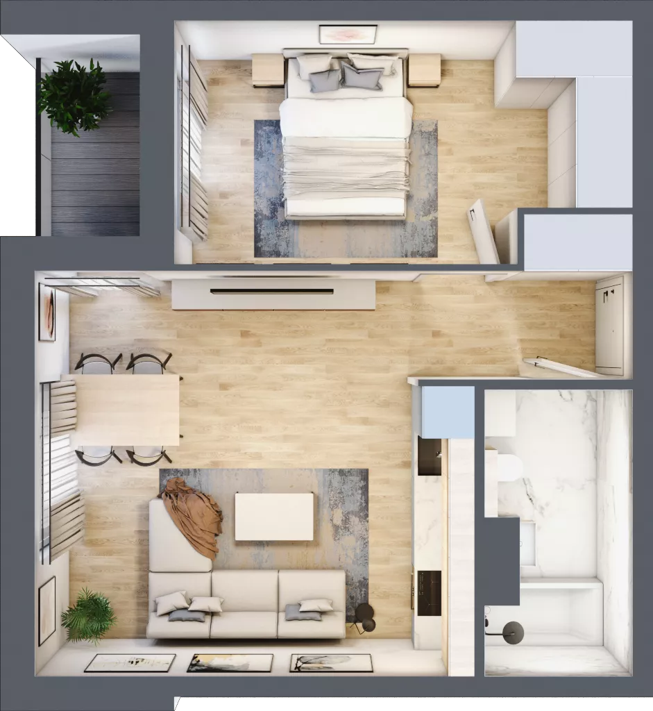 2 pokoje, mieszkanie 45,91 m², piętro 2, oferta nr 1_34, Ogrody Wiślane VI, Warszawa, Białołęka, Tarchomin, ul. Aluzyjna 12