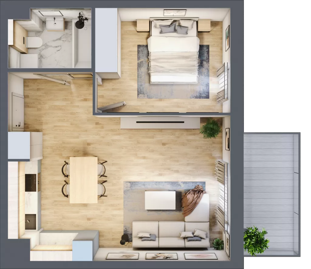 2 pokoje, mieszkanie 48,59 m², piętro 3, oferta nr 1_38, Ogrody Wiślane VI, Warszawa, Białołęka, Tarchomin, ul. Aluzyjna 12