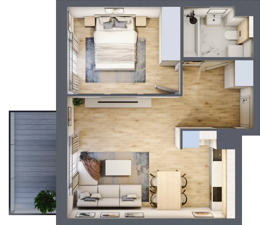 2 pokoje, mieszkanie 46,45 m², piętro 2, oferta nr 2_27, Ogrody Wiślane VI, Warszawa, Białołęka, Tarchomin, ul. Aluzyjna 12
