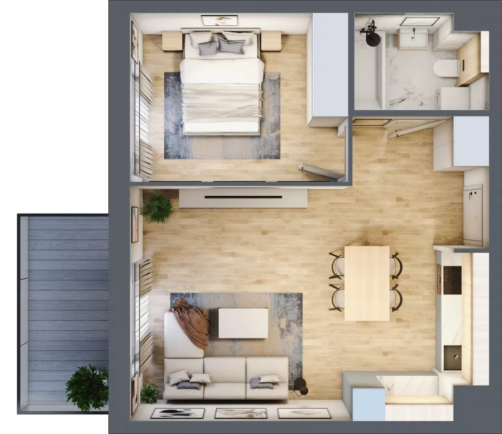 2 pokoje, mieszkanie 48,58 m², piętro 1, oferta nr 2_16, Ogrody Wiślane VI, Warszawa, Białołęka, Tarchomin, ul. Aluzyjna 12