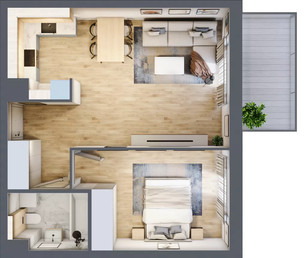 2 pokoje, mieszkanie 50,38 m², piętro 2, oferta nr 2_32, Ogrody Wiślane VI, Warszawa, Białołęka, Tarchomin, ul. Aluzyjna 12