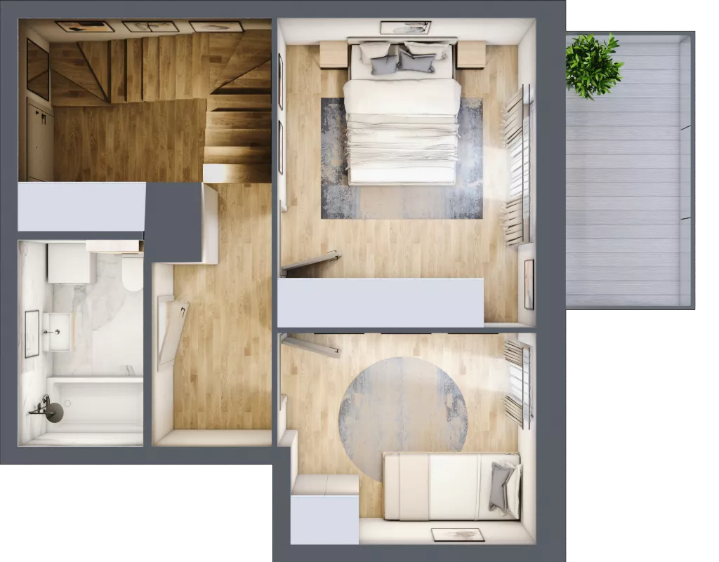 4 pokoje, mieszkanie 96,23 m², piętro 3, oferta nr 2_43, Ogrody Wiślane VI, Warszawa, Białołęka, Tarchomin, ul. Aluzyjna 12