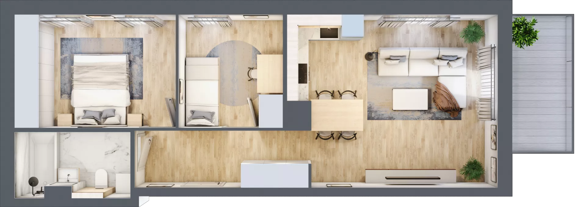 3 pokoje, mieszkanie 60,96 m², piętro 1, oferta nr 2_23, Ogrody Wiślane VI, Warszawa, Białołęka, Tarchomin, ul. Aluzyjna 12