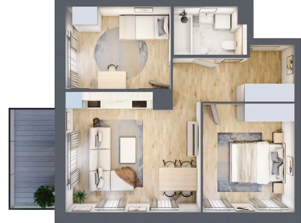 3 pokoje, mieszkanie 58,99 m², piętro 3, oferta nr 2_41, Ogrody Wiślane VI, Warszawa, Białołęka, Tarchomin, ul. Aluzyjna 12