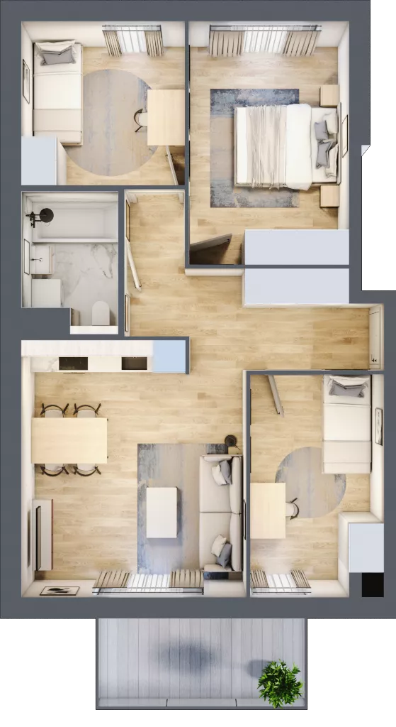 4 pokoje, mieszkanie 67,61 m², piętro 3, oferta nr 2_36, Ogrody Wiślane VI, Warszawa, Białołęka, Tarchomin, ul. Aluzyjna 12