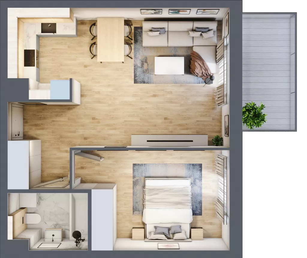 2 pokoje, mieszkanie 50,38 m², piętro 1, oferta nr 2_20, Ogrody Wiślane VI, Warszawa, Białołęka, Tarchomin, ul. Aluzyjna 12