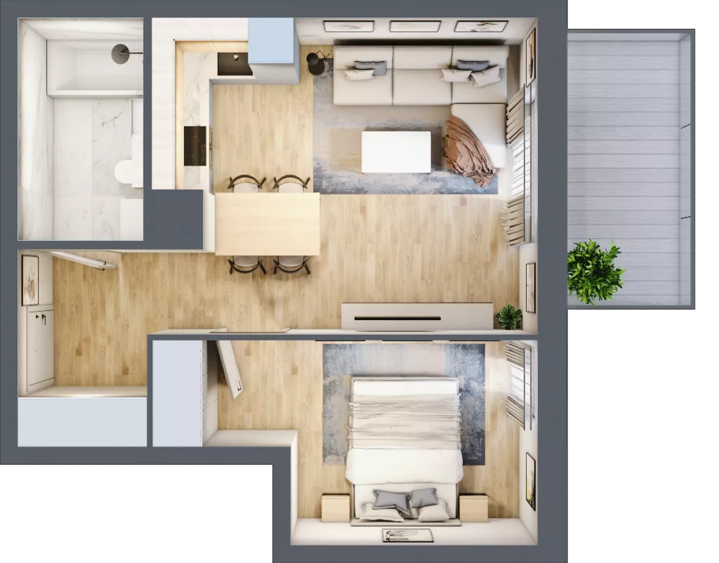 2 pokoje, mieszkanie 42,09 m², piętro 2, oferta nr 2_31, Ogrody Wiślane VI, Warszawa, Białołęka, Tarchomin, ul. Aluzyjna 12