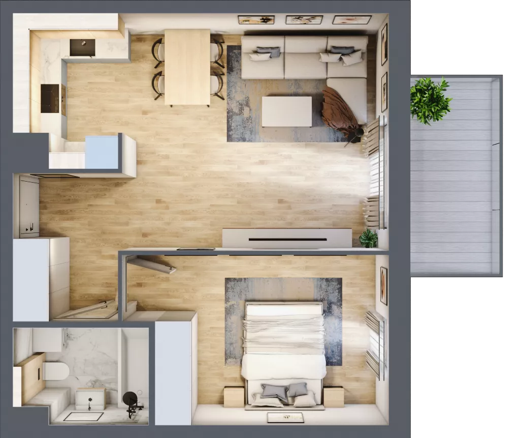 2 pokoje, mieszkanie 50,38 m², piętro 1, oferta nr 2_22, Ogrody Wiślane VI, Warszawa, Białołęka, Tarchomin, ul. Aluzyjna 12