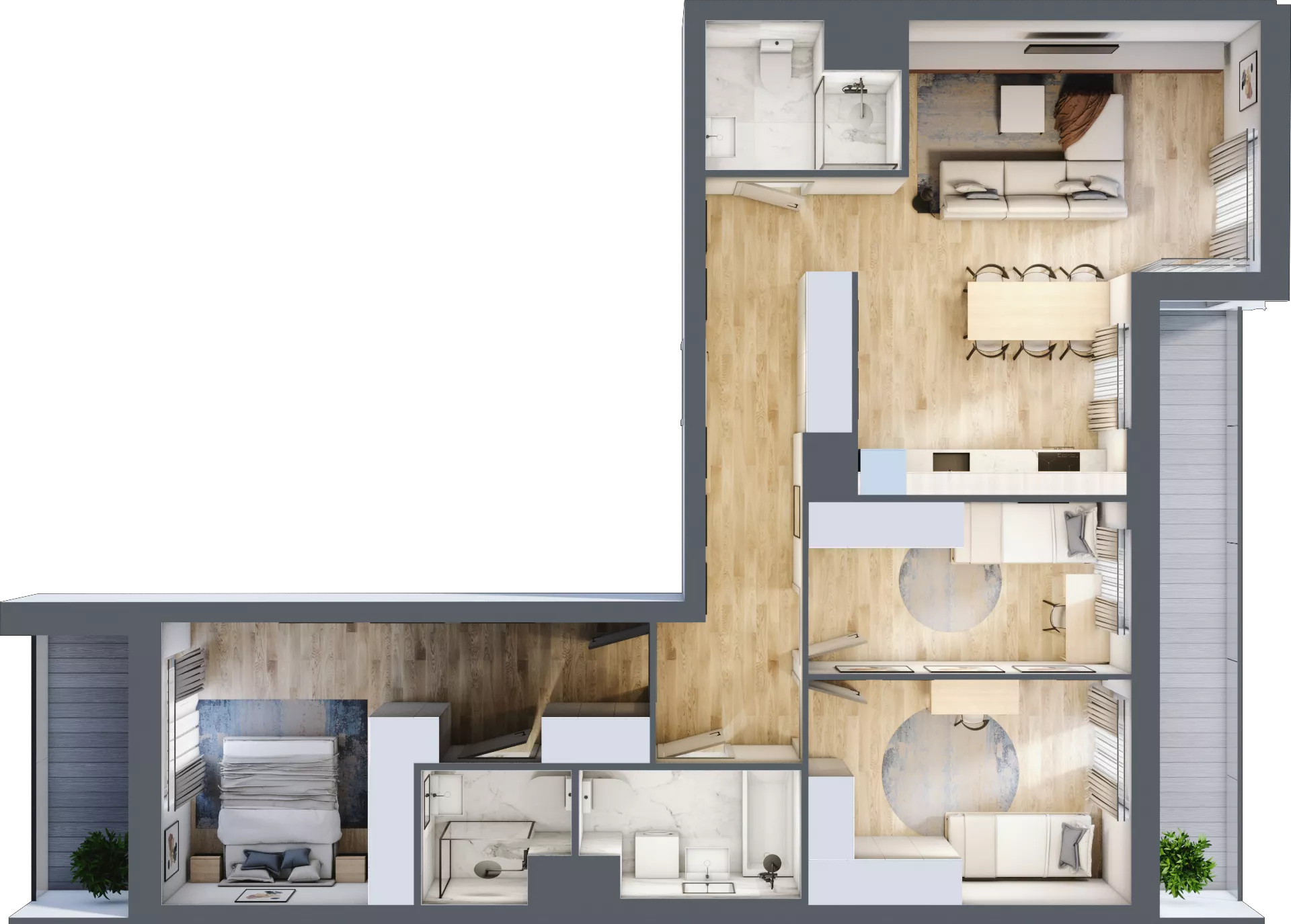 4 pokoje, mieszkanie 91,87 m², piętro 2, oferta nr B1, Warszawski Świt Etap VIII, Warszawa, Targówek, Bródno, ul. Warszawski Świt 5