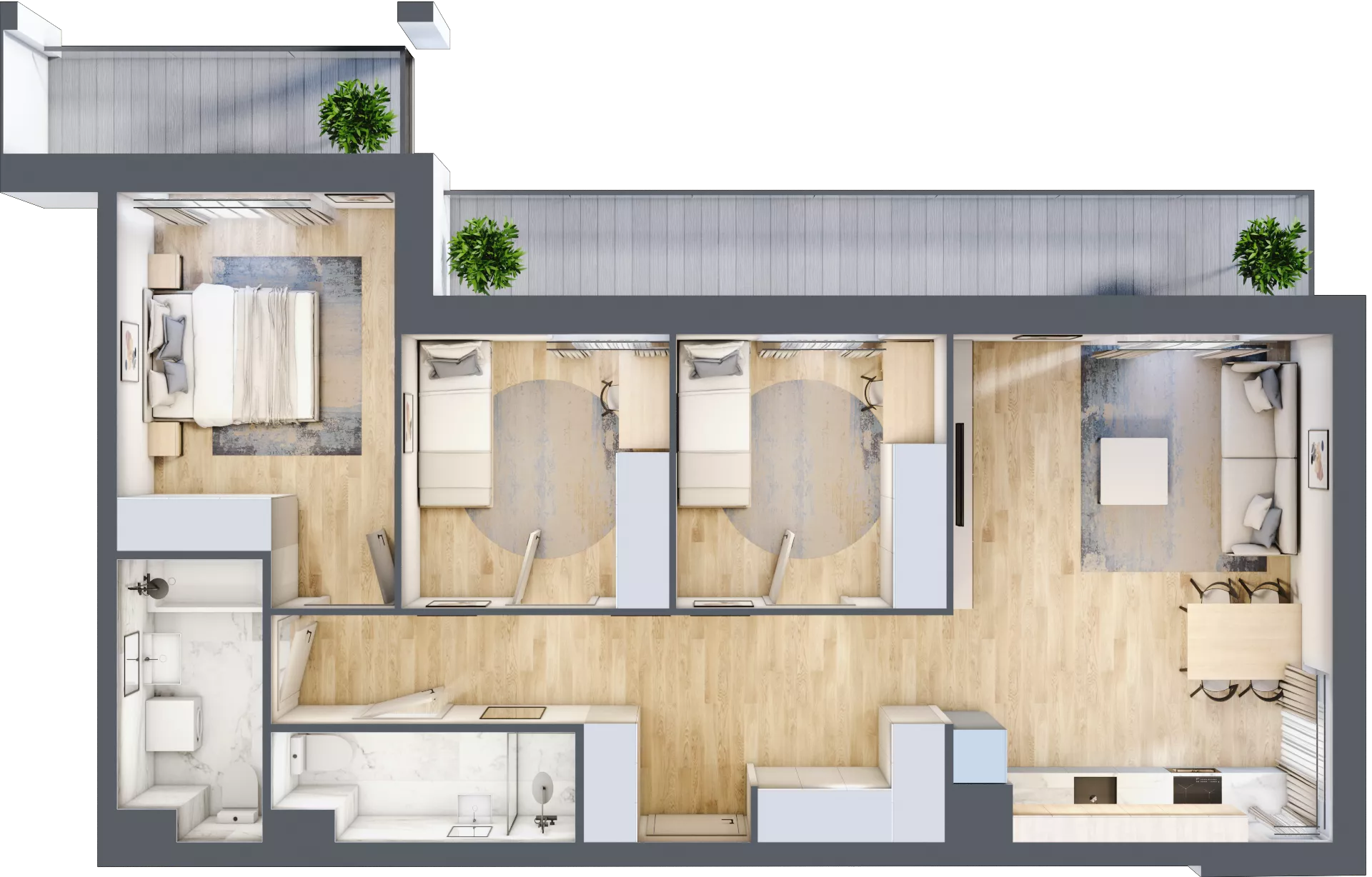 4 pokoje, mieszkanie 80,01 m², piętro 7, oferta nr B1, Warszawski Świt Etap VIII, Warszawa, Targówek, Bródno, ul. Warszawski Świt 5