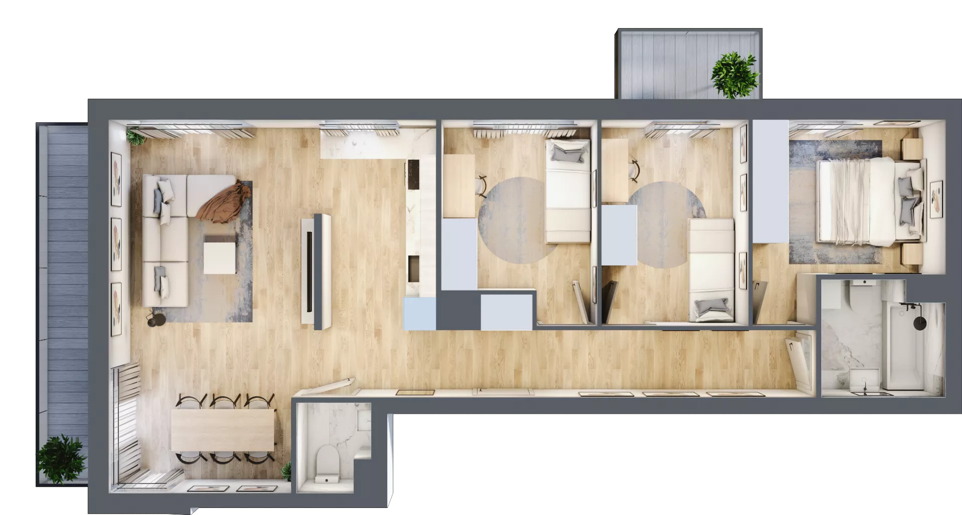 4 pokoje, mieszkanie 81,52 m², piętro 3, oferta nr B2-C129, Warszawski Świt Etap IX, Warszawa, Targówek, Bródno, ul. Warszawski Świt 5