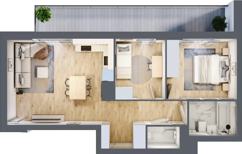 3 pokoje, mieszkanie 59,25 m², piętro 5, oferta nr B2-A044, Warszawski Świt Etap IX, Warszawa, Targówek, Bródno, ul. Warszawski Świt 5