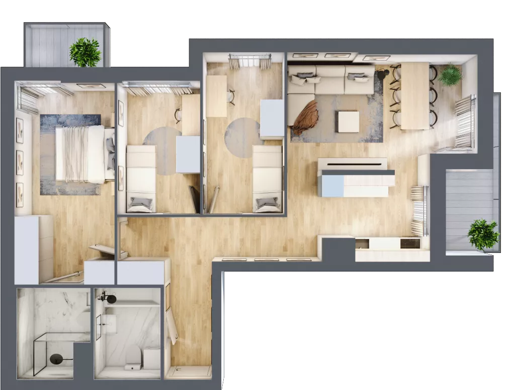 4 pokoje, mieszkanie 78,48 m², piętro 5, oferta nr B2-B099, Warszawski Świt Etap IX, Warszawa, Targówek, Bródno, ul. Warszawski Świt 5