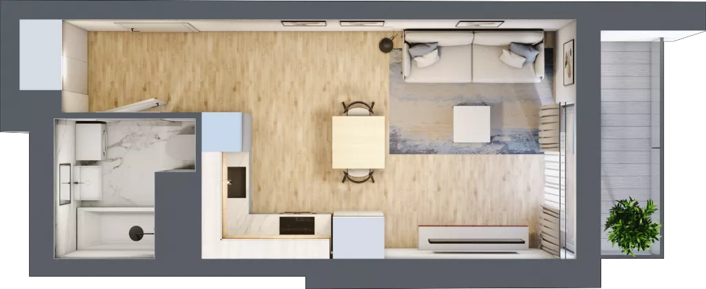 1 pokój, mieszkanie 27,99 m², piętro 6, oferta nr B2-A050, Warszawski Świt Etap IX, Warszawa, Targówek, Bródno, ul. Warszawski Świt 5