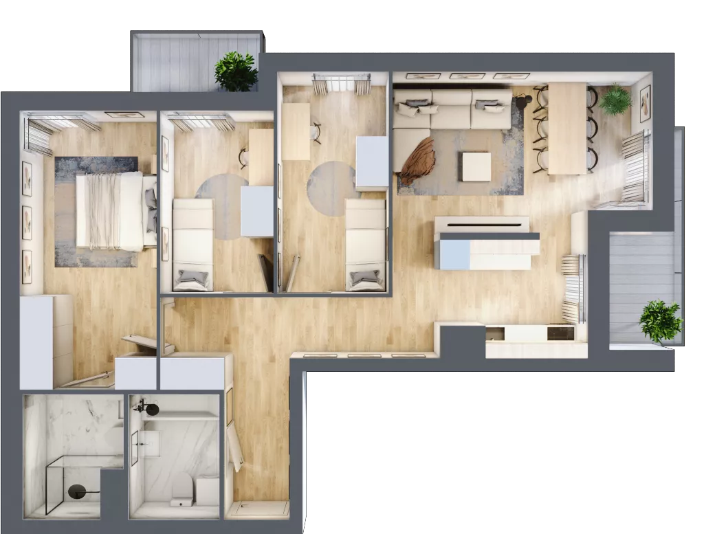 4 pokoje, mieszkanie 78,48 m², piętro 6, oferta nr B2-B105, Warszawski Świt Etap IX, Warszawa, Targówek, Bródno, ul. Warszawski Świt 5