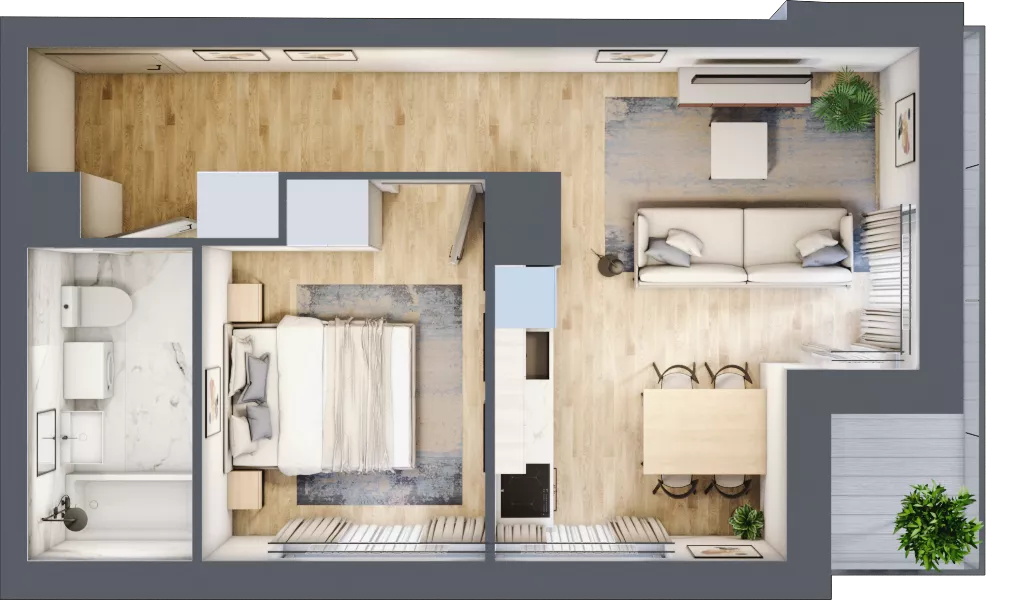 2 pokoje, mieszkanie 39,59 m², piętro 6, oferta nr B2-B108, Warszawski Świt Etap IX, Warszawa, Targówek, Bródno, ul. Warszawski Świt 5