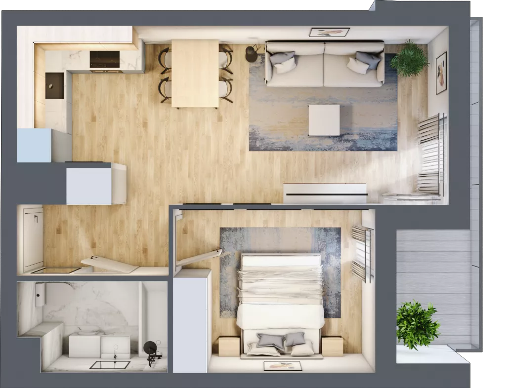 2 pokoje, mieszkanie 41,03 m², piętro 7, oferta nr B2-A064, Warszawski Świt Etap IX, Warszawa, Targówek, Bródno, ul. Warszawski Świt 5