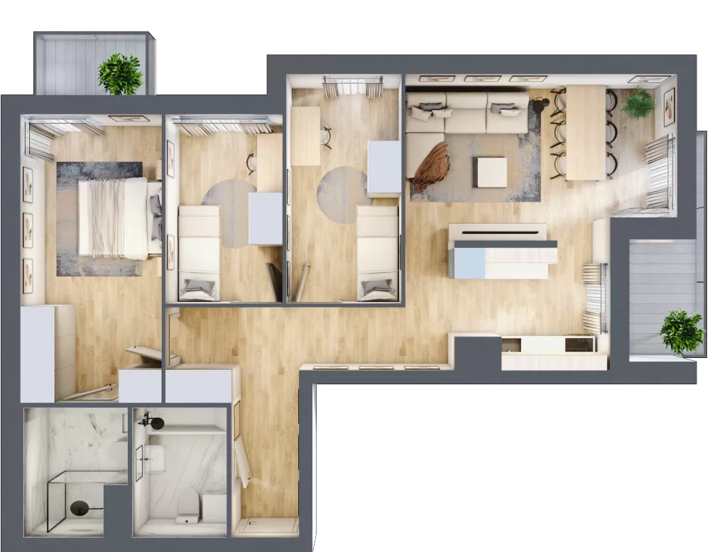 4 pokoje, mieszkanie 78,82 m², piętro 7, oferta nr B2-B110, Warszawski Świt Etap IX, Warszawa, Targówek, Bródno, ul. Warszawski Świt 5