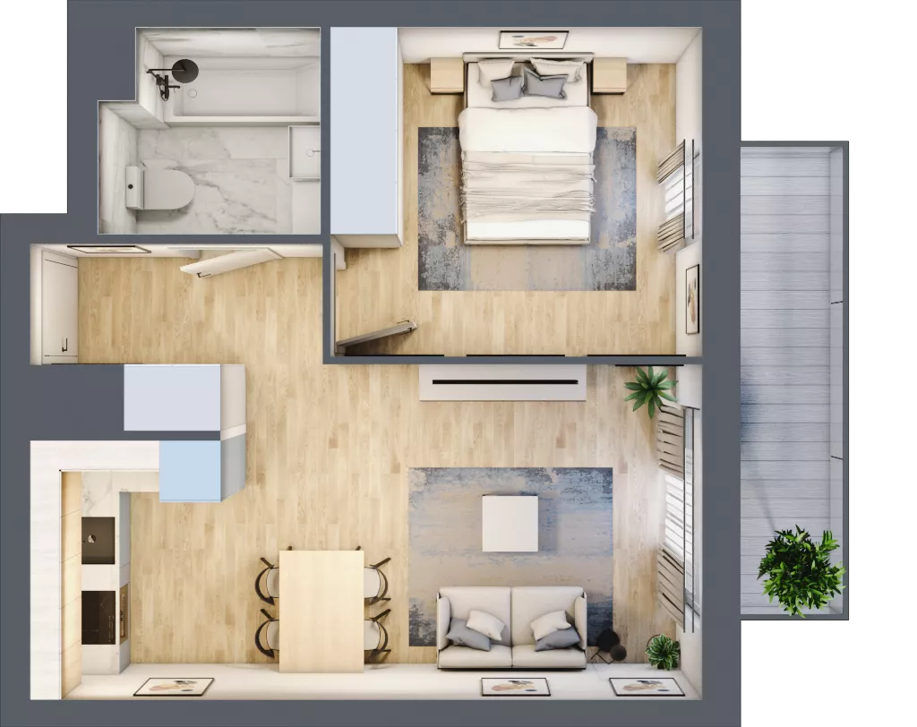 2 pokoje, mieszkanie 40,21 m², piętro 7, oferta nr B2-C149, Warszawski Świt Etap IX, Warszawa, Targówek, Bródno, ul. Warszawski Świt 5