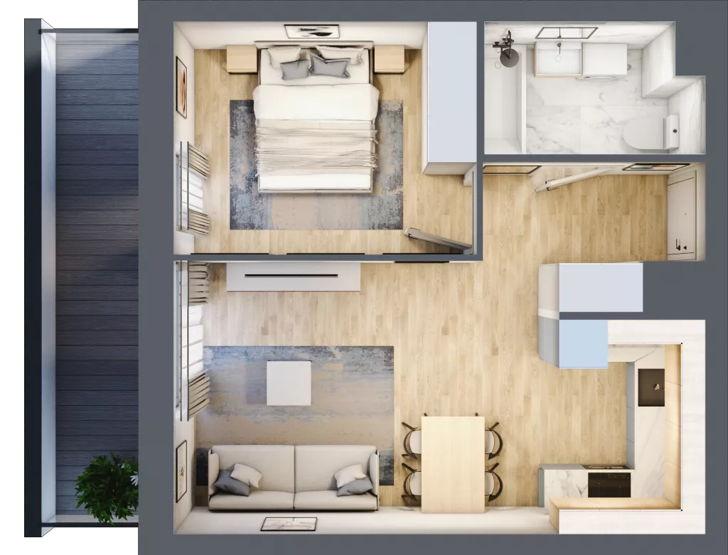 2 pokoje, mieszkanie 39,80 m², piętro 8, oferta nr E1-A079, Warszawski Świt Etap X, Warszawa, Targówek, Bródno, ul. Warszawski Świt