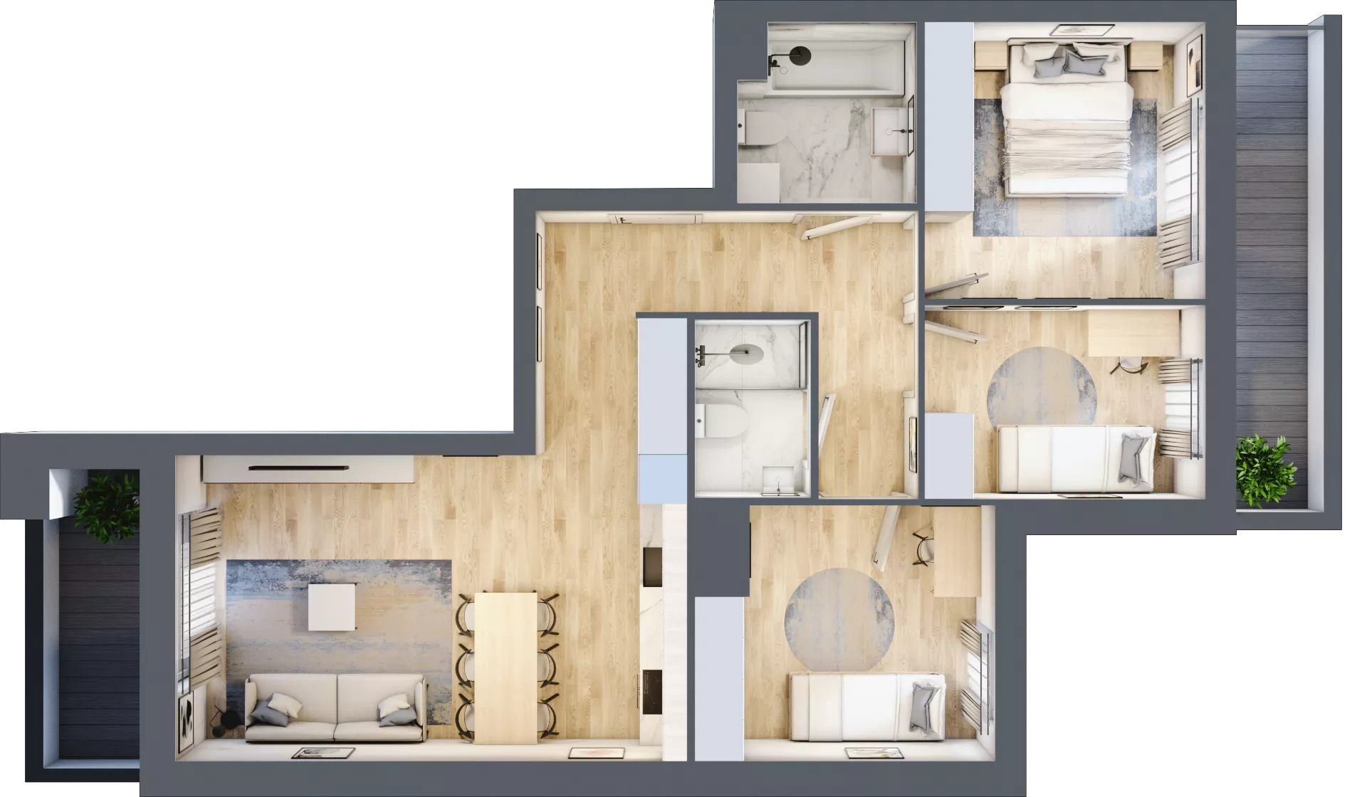 4 pokoje, mieszkanie 73,48 m², piętro 8, oferta nr E1-A077, Warszawski Świt Etap X, Warszawa, Targówek, Bródno, ul. Warszawski Świt