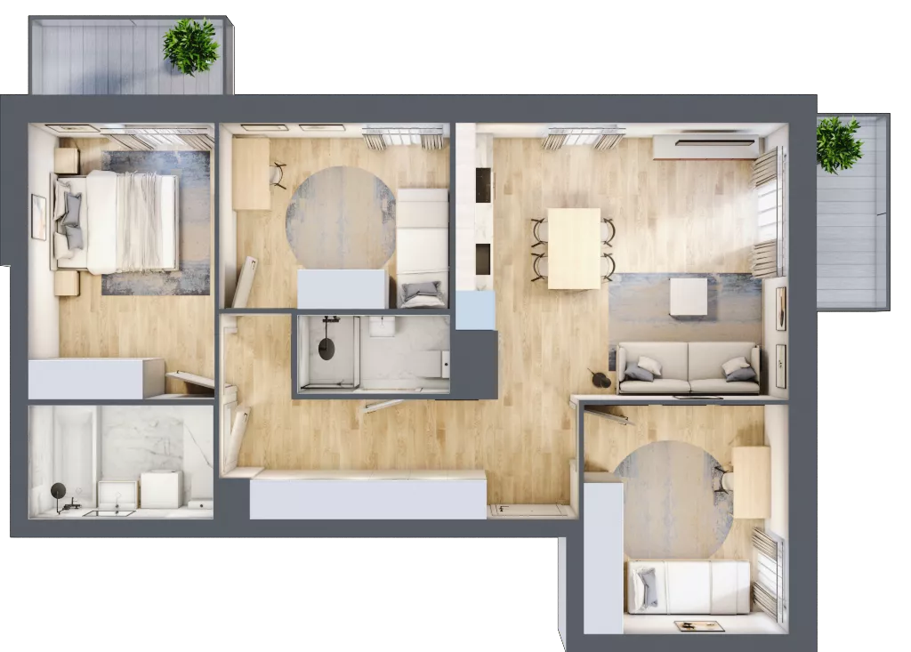 4 pokoje, mieszkanie 73,40 m², piętro 4, oferta nr E1-C153, Warszawski Świt Etap X, Warszawa, Targówek, Bródno, ul. Warszawski Świt