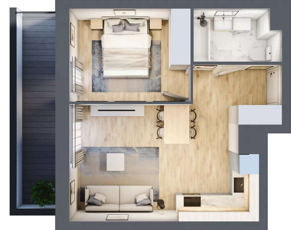 2 pokoje, mieszkanie 39,40 m², piętro 6, oferta nr E1-A056, Warszawski Świt Etap X, Warszawa, Targówek, Bródno, ul. Warszawski Świt