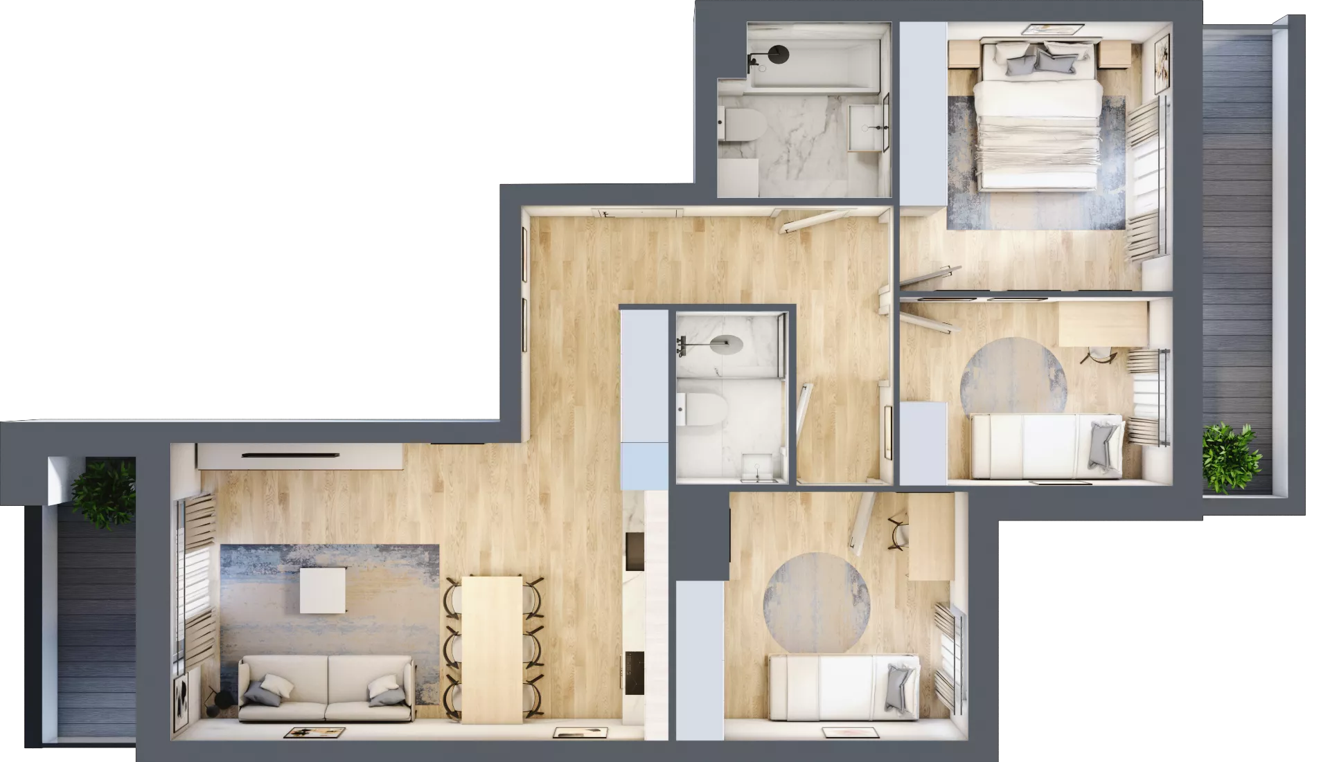 4 pokoje, mieszkanie 73,48 m², piętro 6, oferta nr E1-A055, Warszawski Świt Etap X, Warszawa, Targówek, Bródno, ul. Warszawski Świt