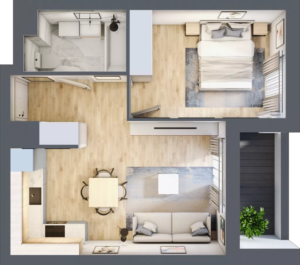 2 pokoje, mieszkanie 39,70 m², piętro 5, oferta nr E1-A051, Warszawski Świt Etap X, Warszawa, Targówek, Bródno, ul. Warszawski Świt