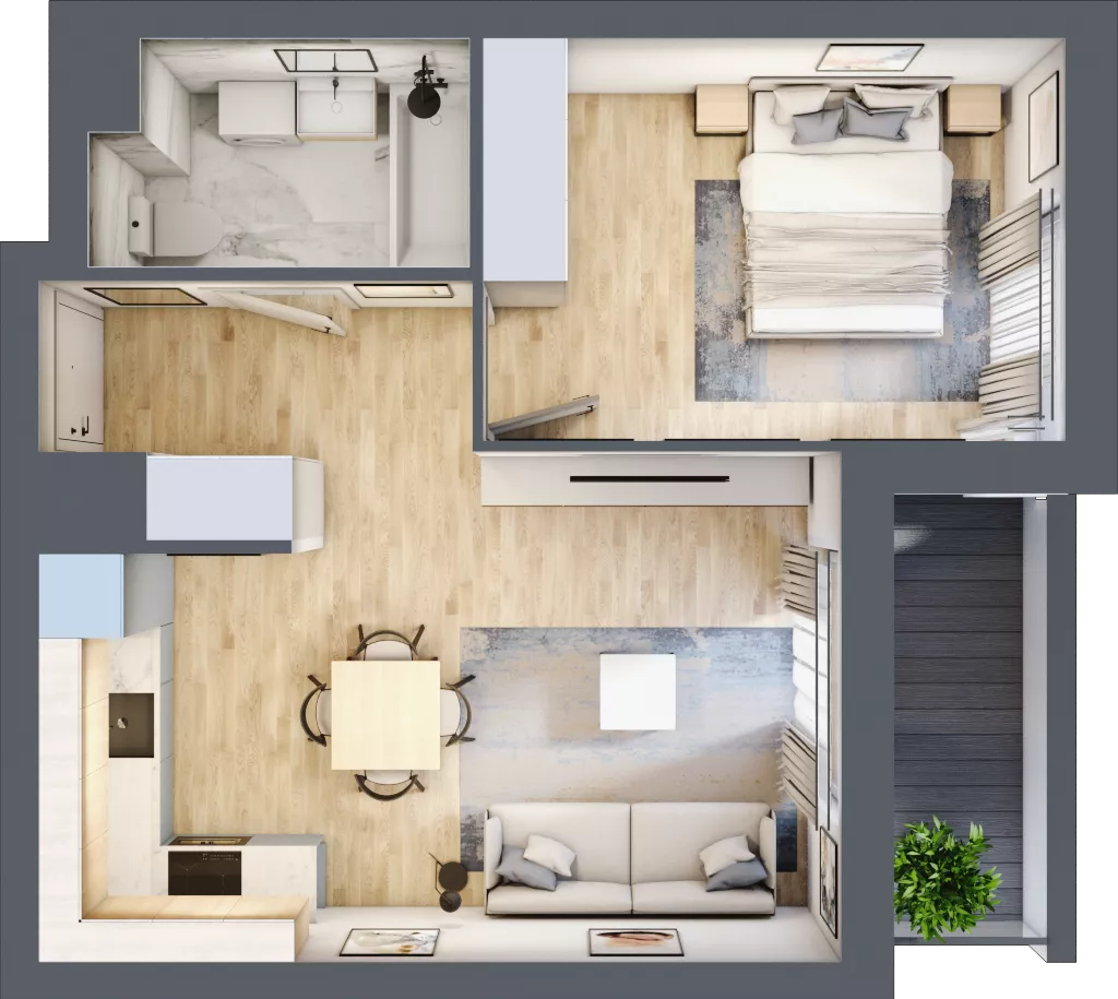2 pokoje, mieszkanie 40,16 m², piętro 8, oferta nr E1-A087, Warszawski Świt Etap X, Warszawa, Targówek, Bródno, ul. Warszawski Świt