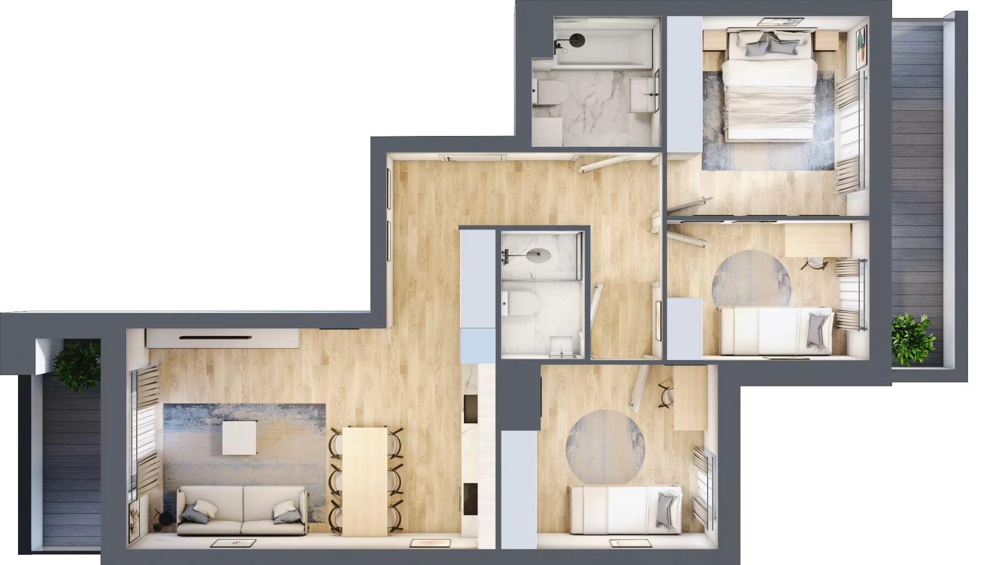 4 pokoje, mieszkanie 73,48 m², piętro 2, oferta nr E1-A011, Warszawski Świt Etap X, Warszawa, Targówek, Bródno, ul. Warszawski Świt