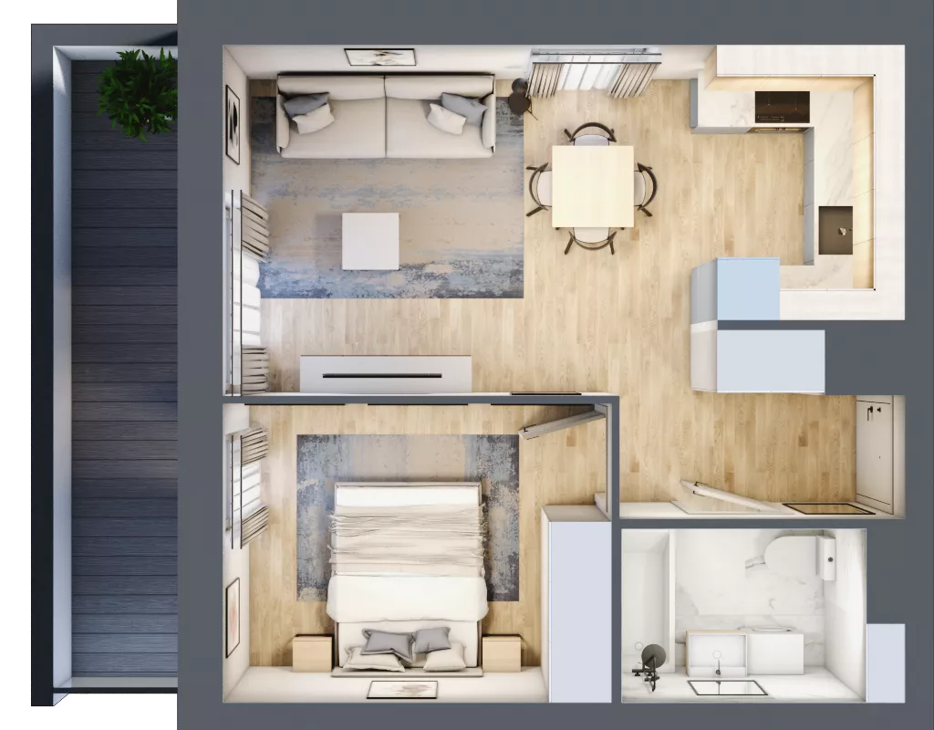 2 pokoje, mieszkanie 39,70 m², piętro 7, oferta nr E1-A071, Warszawski Świt Etap X, Warszawa, Targówek, Bródno, ul. Warszawski Świt