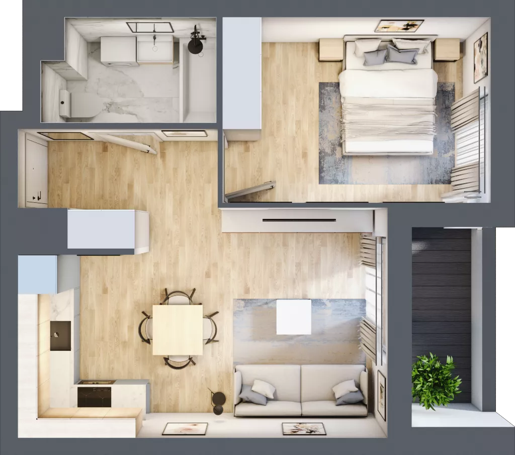 2 pokoje, mieszkanie 39,70 m², piętro 7, oferta nr E1-A075, Warszawski Świt Etap X, Warszawa, Targówek, Bródno, ul. Warszawski Świt