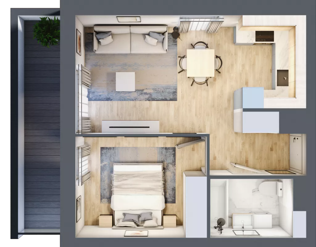 2 pokoje, mieszkanie 39,70 m², piętro 5, oferta nr E1-A049, Warszawski Świt Etap X, Warszawa, Targówek, Bródno, ul. Warszawski Świt