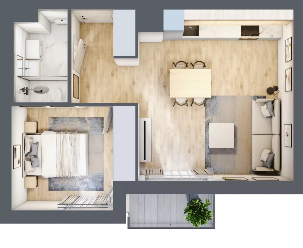 2 pokoje, mieszkanie 41,18 m², piętro 5, oferta nr E2-A042, Warszawski Świt Etap XI, Warszawa, Targówek, Bródno, ul. Warszawski Świt